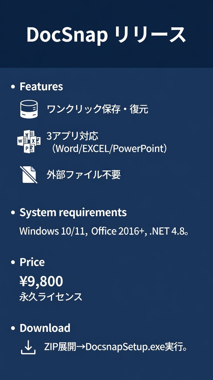 DocSnap リリースインフォグラフィック
